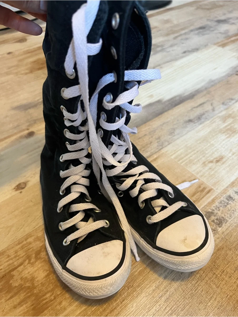 Converse Kids Black Canvas High-Top Sneakers with White Laces